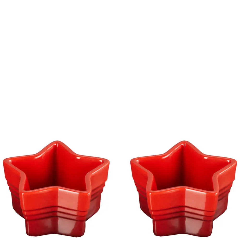 Le Creuset Stoneware Set of 2 Star Cerise Ramekins